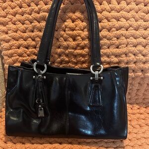 Elegant Black Liz Claiborne Leather Handbag